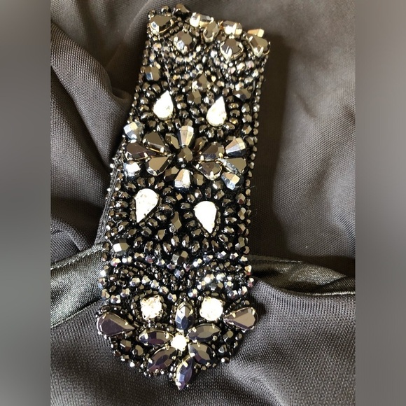 David Meister One Shoulder Cocktail Mini Dress Black Wedding Guest Dress Size:6 - Picture 12 of 13